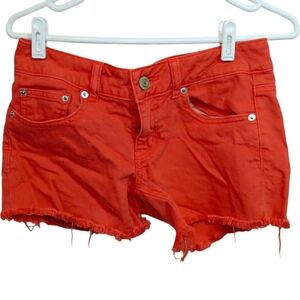 American Eagle orangey-red denim shorts